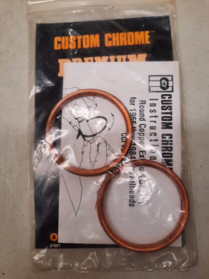 Round Copper Exhaust Port Gasket Harley 1966 -84